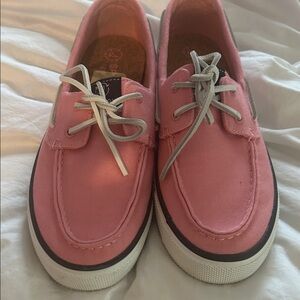 Sperry Pink Canvas Boat Shoes